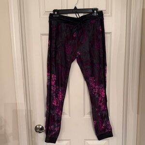 Fabletics Black and Pink Patterned Joggers